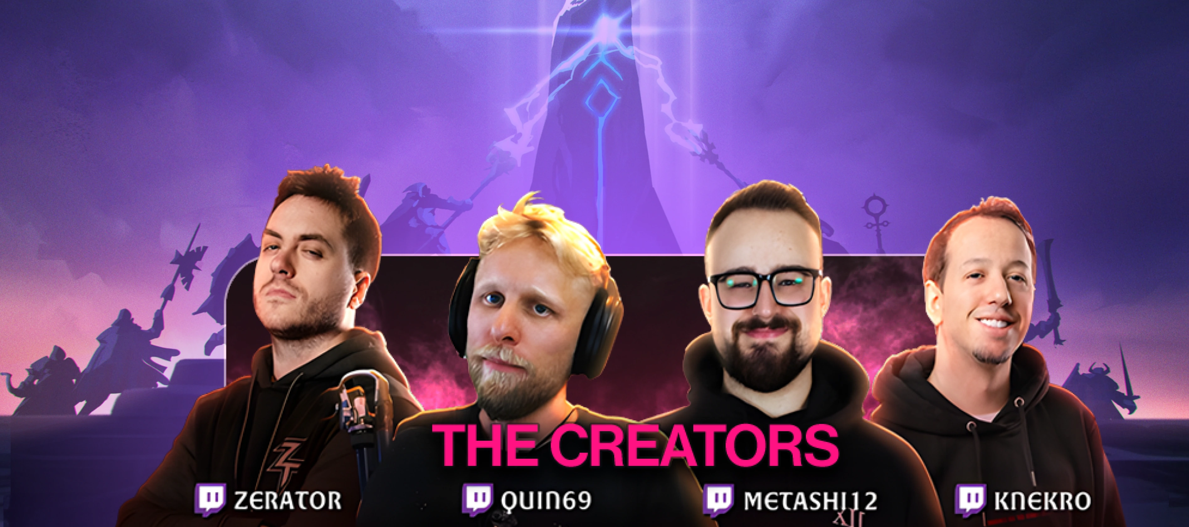 The Crucible creators including Zerator, Quin69, Metash12, and Knekro